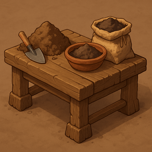 mesa de elaboracion de tierra.
In-Game asset.  2d