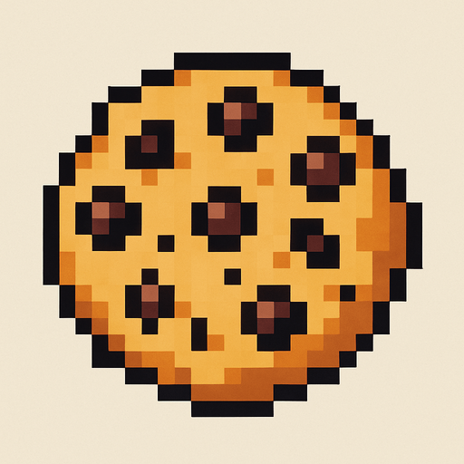 Pixel art  cookie.
In-Game asset.  2d.  High contrast.  No shadows