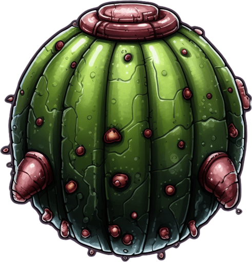 Single alien slime bullet, round.
Game Texture. In-Game asset. 2d. Pixelart. blank background. Low detail. High contrast.