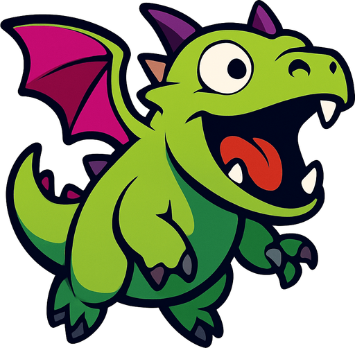 Baby dragon from clash of clans.
In-Game asset.  2d.  High contrast.  No shadows
