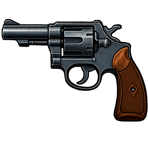 Revolver realista.
In-Game asset.  2d.  High contrast.  No shadows
