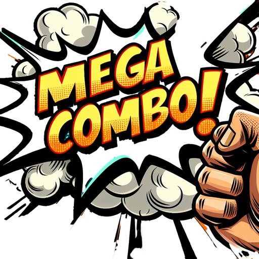 text popup "MEGA COMBO!"..
comics style