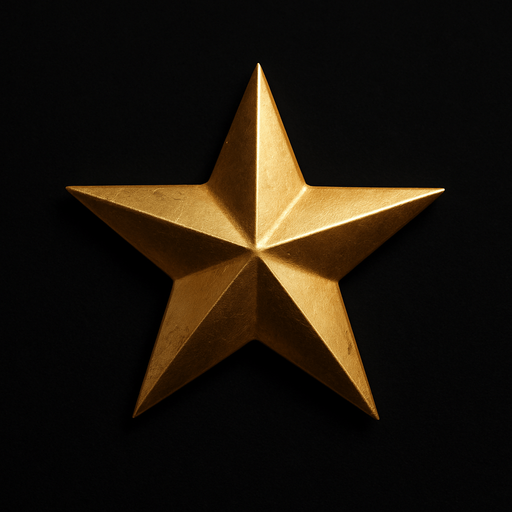 golden rating star.
black background. photo realistic.