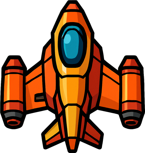 Uzay gemisi.
In-Game asset.  2d.  High contrast.  No shadows