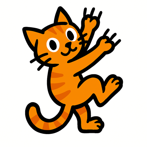 climing cat.
In-Game asset.  2d.  High contrast.  No shadows