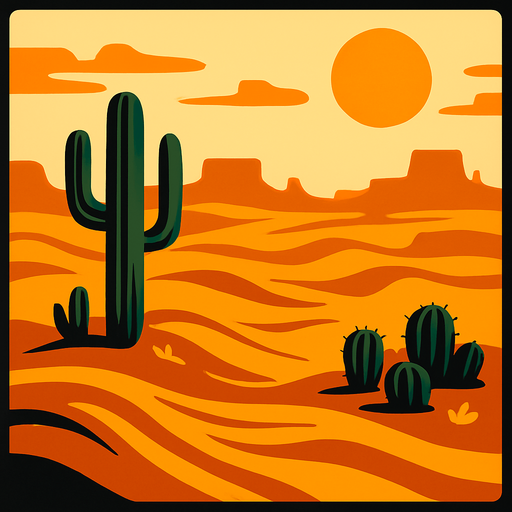 çöl.
In-Game asset.  2d.  High contrast.  No shadows