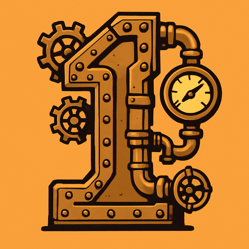 1 en estilo steampunk.
In-Game asset.  2d.  High contrast.  No shadows