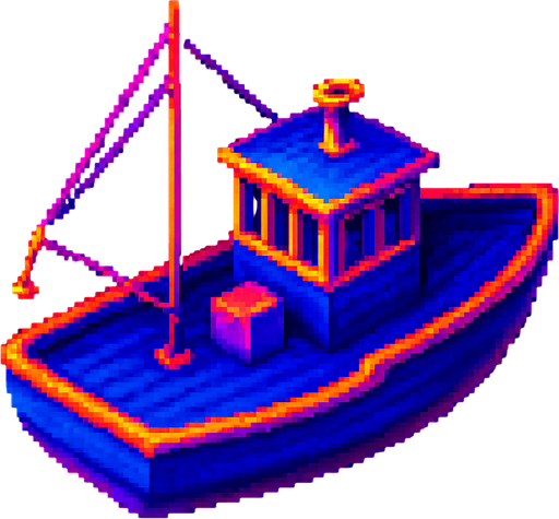 Turn the boat clockwise 45 degrees to face the bow right.