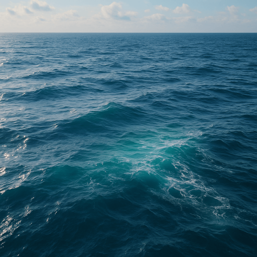 Photorealistic ocean, drone view