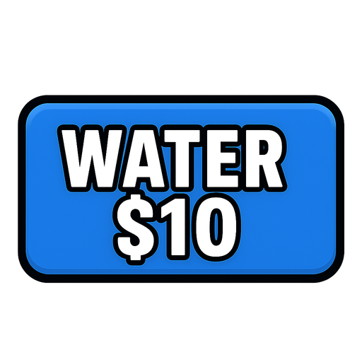 Make button blue and say water $10