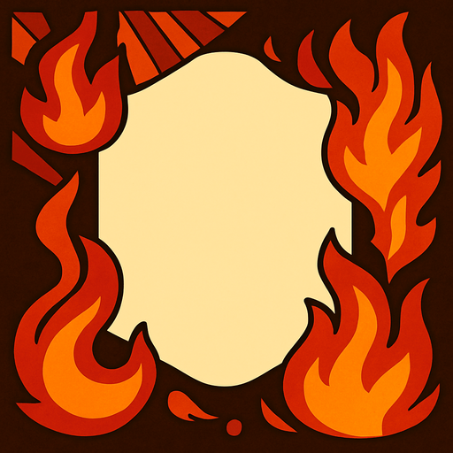 El margen para una carta que representa el tipo fuego