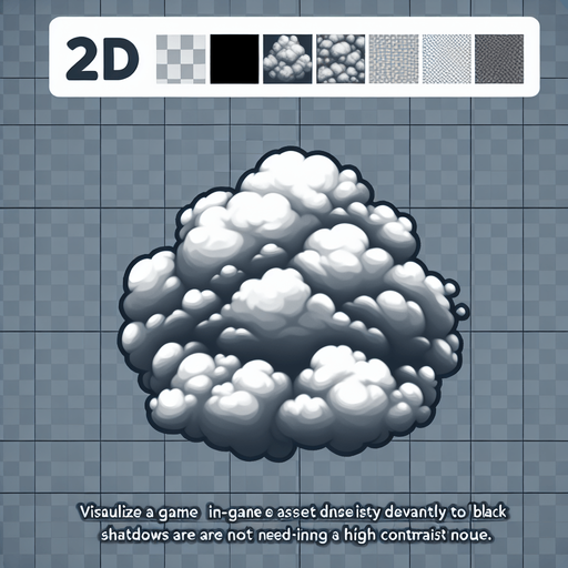 cloud of smoke.
Single Game Texture. In-Game asset. 2d. Blank background. High contrast. No shadows.