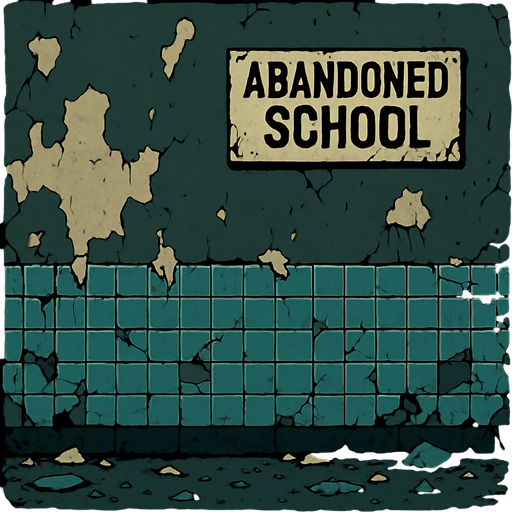 Make a wall like it was in a abandoned school.
In-Game asset.  2d.  High contrast.  No shadows