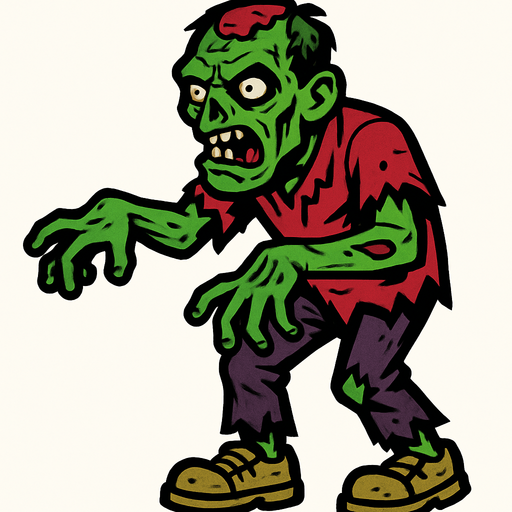 zombie.
In-Game asset.  2d.  High contrast.  No shadows