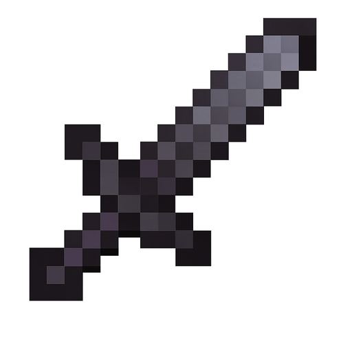 netherite sword.
In-Game asset.  2d.  High contrast.  No shadows