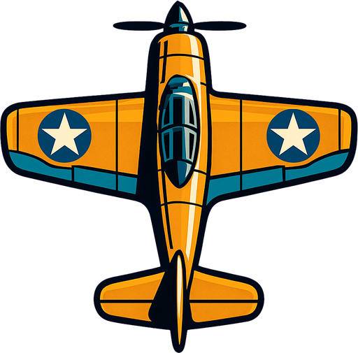 top down classic war plane.
In-Game asset.  2d.  High contrast.  No shadows