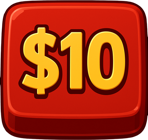 Change the button to say $10 and make it square.