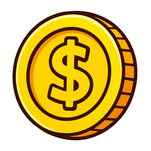 Coin.
In-Game asset.  2d.  High contrast.  No shadows