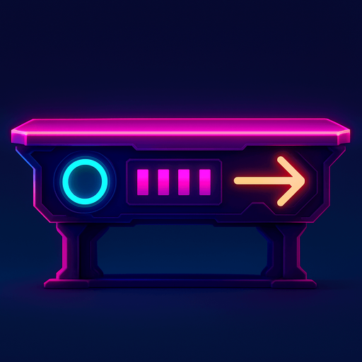 Neon cyberpunk futuristic glowing side-view 2d platformer style platform flat top