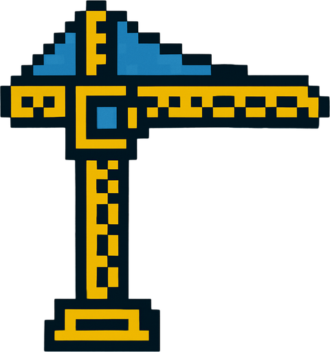 2d pixel crane without hook.
In-Game asset.  2d.  High contrast.  No shadows