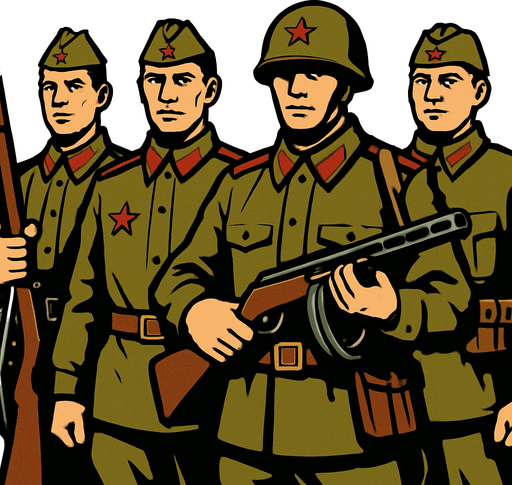 SOLDADOS SOVIETICOS.
In-Game asset.  2d.  High contrast.  No shadows