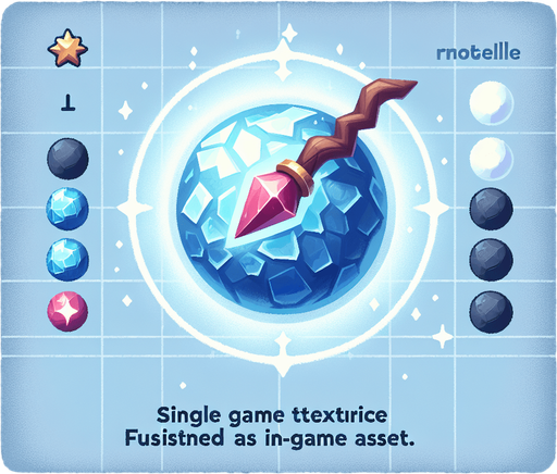 Magical projectile that will freeze the enemies..
Single Game Texture.  In-Game asset.  2d.  Blank background.  High contrast.  No shadows