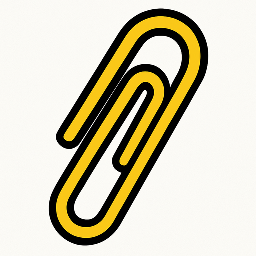 Paperclip.
In-Game asset.  2d.  High contrast.  No shadows