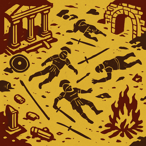 Ancient Rome War Zone.
In-Game asset.  2d.  High contrast.  No shadows. 2d to-down