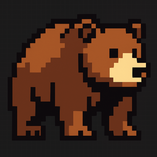 Bear pixel.
In-Game asset.  2d.  High contrast.  No shadows