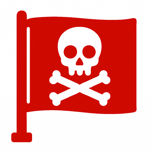 Kırmızı mayın tarlası bayrağı.
In-Game asset.  2d.  High contrast.  No shadows