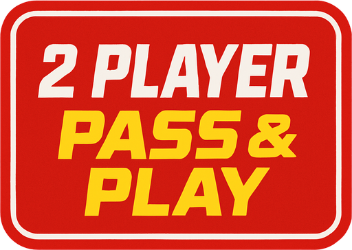 A UI button that says 2 player Pass & Play in sports ESPN style fonts.
In-Game asset.  2d.  High contrast.  No shadows
