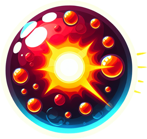 Bubble shooter laser ball powerup.
Single Game Texture. In-Game asset. 2d. Blank background. High contrast. No shadows.