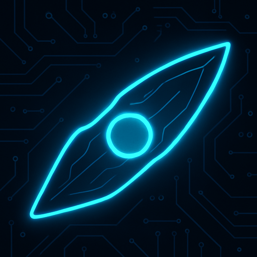 topdown view, sleek digital projectile, bright neon core, streamlined shape, subtle circuit-like lines, glowing edge, minimal futuristic design, fits motherboard environment.
In-Game asset.  2d.  High contrast.  No shadows