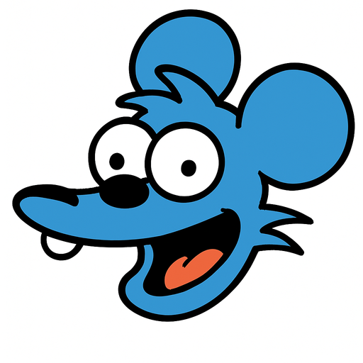 Itchy's head.
In-Game asset.  2d.  High contrast.  No shadows. Simpsons