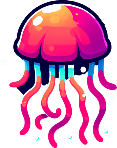 Jellyfish.
Single Game Texture.  In-Game asset.  2d.  Blank background.  High contrast.  No shadows