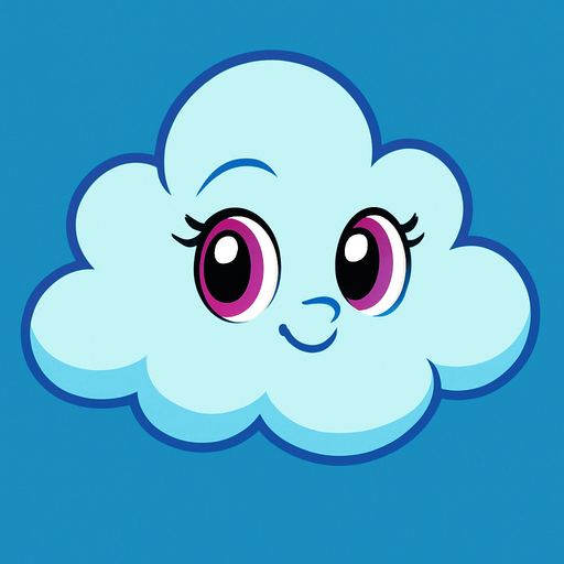 cloud, 2D, animated, cute, My Little Pony style.
In-Game asset.  2d.  High contrast.  No shadows