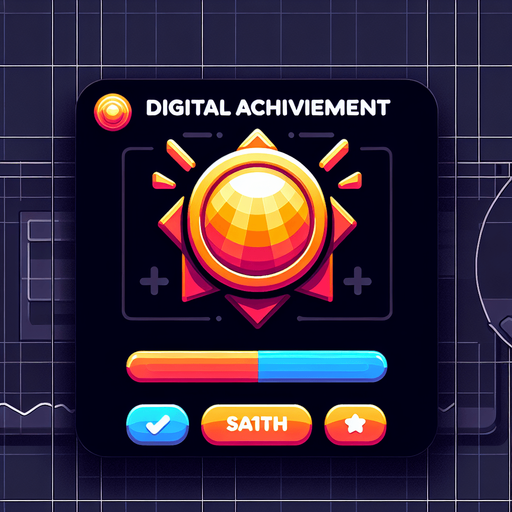 Make a button achievements.
Single Game Texture. In-Game asset. 2d. Blank background. High contrast. No shadows.