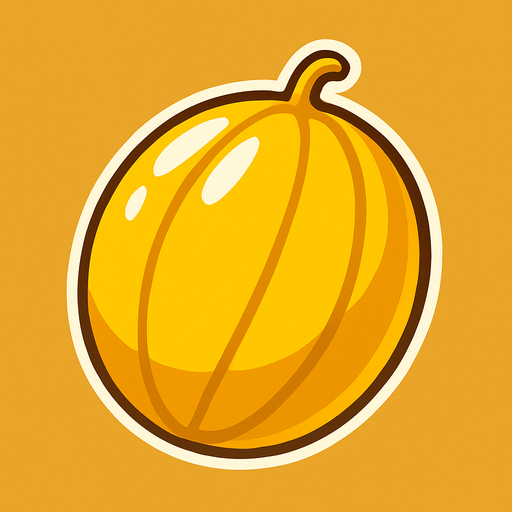 Shiney yellow melon vector.
In-Game asset.  2d.  High contrast.  No shadows