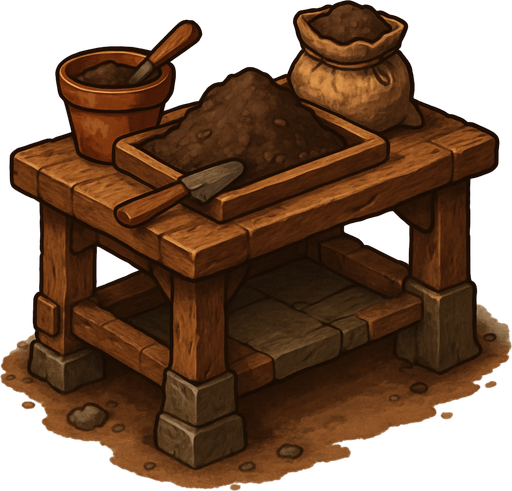 mesa de elaboracion de tierra.
In-Game asset.  2d