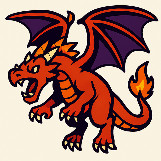 Create a flying dragon enemy with the following features:.
In-Game asset.  2d.  High contrast.  No shadows