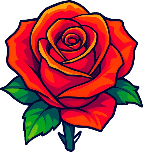 Rose. Front. Make it vibrant.
In-Game asset.  2d.  High contrast.  No shadows