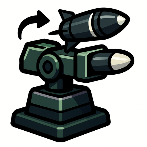 Homing bullet turret.
In-Game asset.  2d.  High contrast.  No shadows