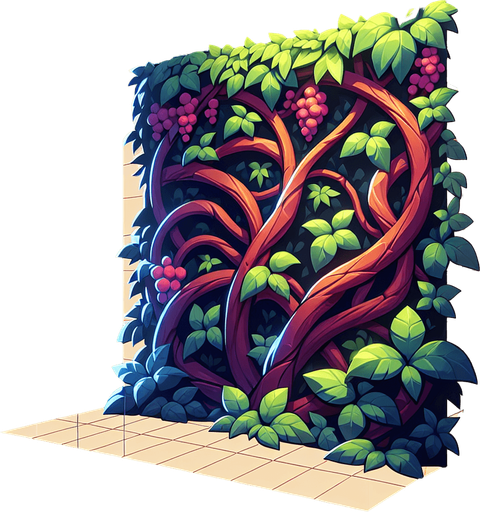 vine.
Single Game Texture. In-Game asset. 2d. Blank background. High contrast. No shadows.