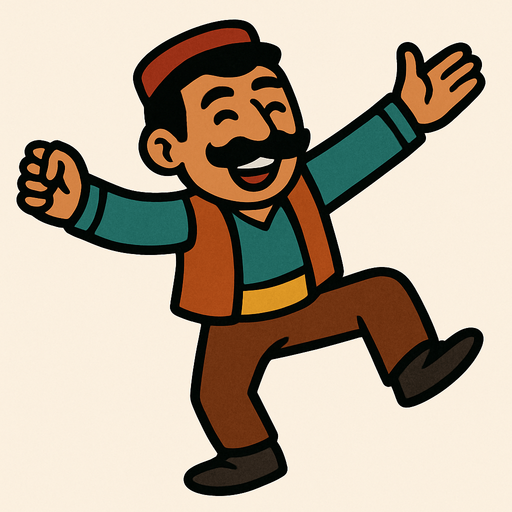 halay çeken insan.
In-Game asset.  2d.  High contrast.  No shadows