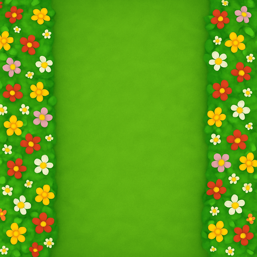 Agrega unas flores sobre los arbustos.