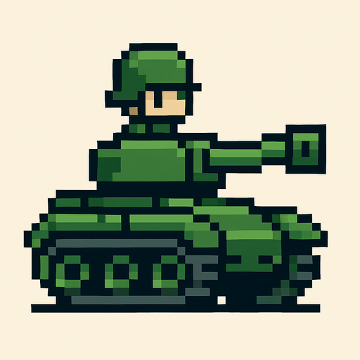 bana pixel mini asker tankı yap.
In-Game asset.  2d.  High contrast.  No shadows