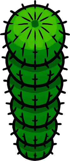 torre con captus desde arriba.
In-Game asset.  2d.  High contrast.  No shadows