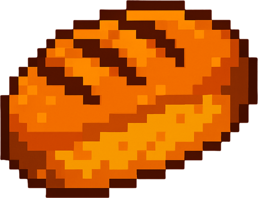 pan de pixeles.
In-Game asset.  2d.  High contrast.  No shadows