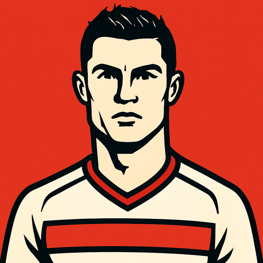 Has a una persona igual a Cristiano Ronaldo.
In-Game asset.  2d.  High contrast.  No shadows