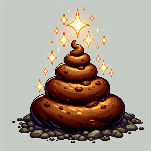 magic poop.
Single Game Texture. In-Game asset. 2d. Blank background. High contrast. No shadows.